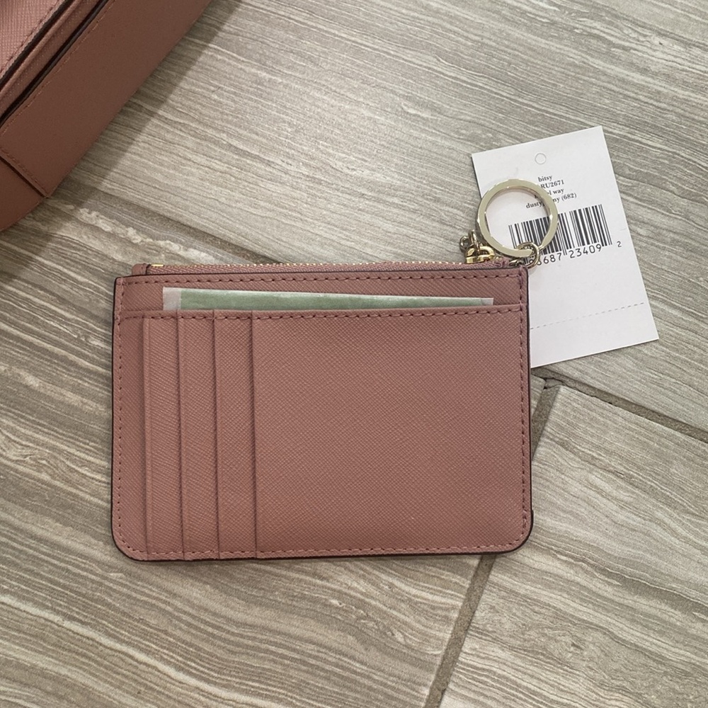 Kate Spade Laurel Way Large Carsen crossbody bag & Bitsy wallet Dusty Peony NWT - Picture 8 of 14